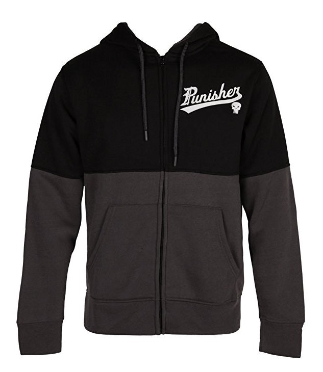 Marvel All Hail The Punisher Skull Zip Up Sweatshirt Hoodie - Fundom