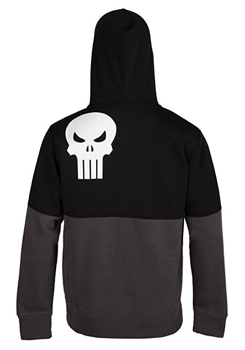 Marvel All Hail The Punisher Skull Zip Up Sweatshirt Hoodie - Fundom