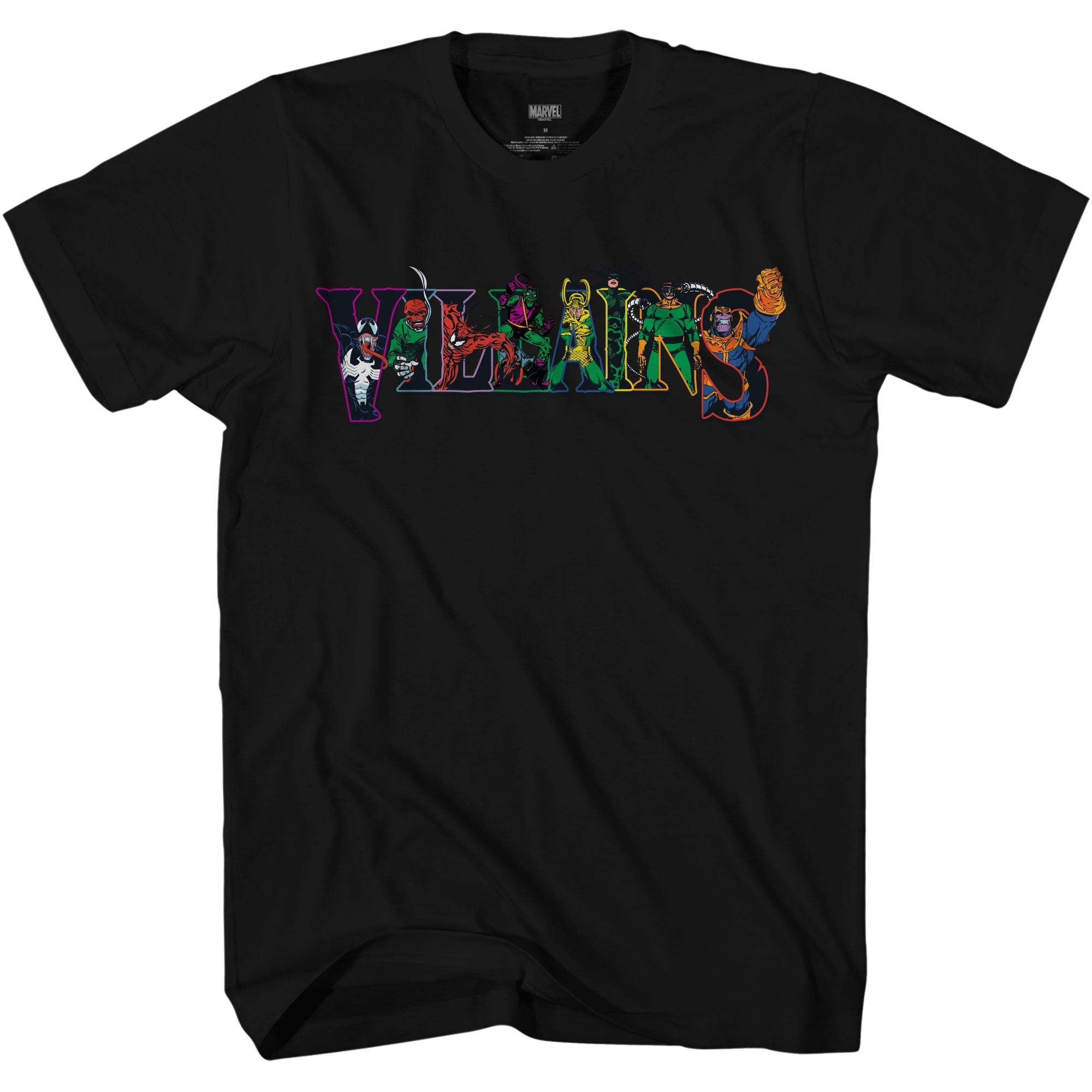 Marvel All Star Villains Varsity Logo Adult T Shirt - Fundom