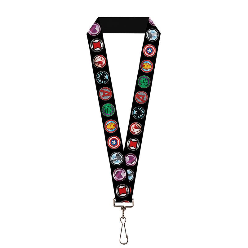 Marvel Avengers Icons Black Lanyard Neck Strap Id Holder - Fundom