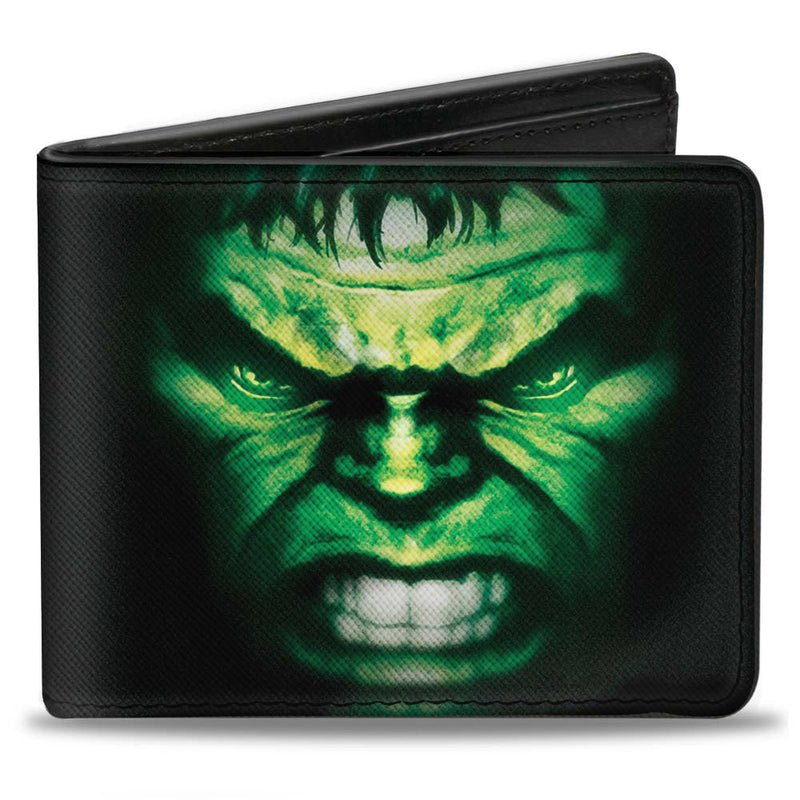 Marvel Avengers The Hulk Face Close - up Bi - fold Wallet - Fundom