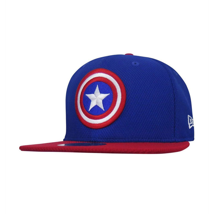 Marvel Comics Captain America Shield Blue New Era 9Fifty Adjustable Snapback Hat Cap - Fundom