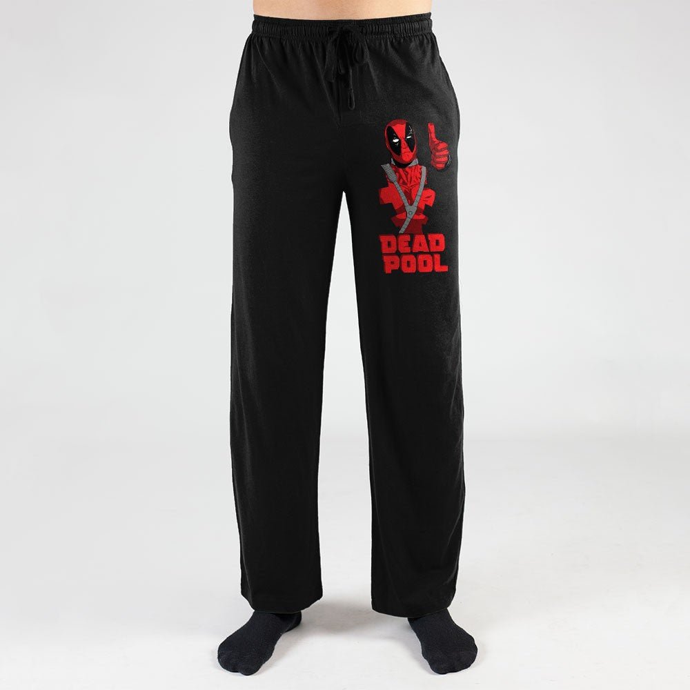 Marvel Comics Deadpool Thumbs Up Print Pajama Sleep Pants - Fundom