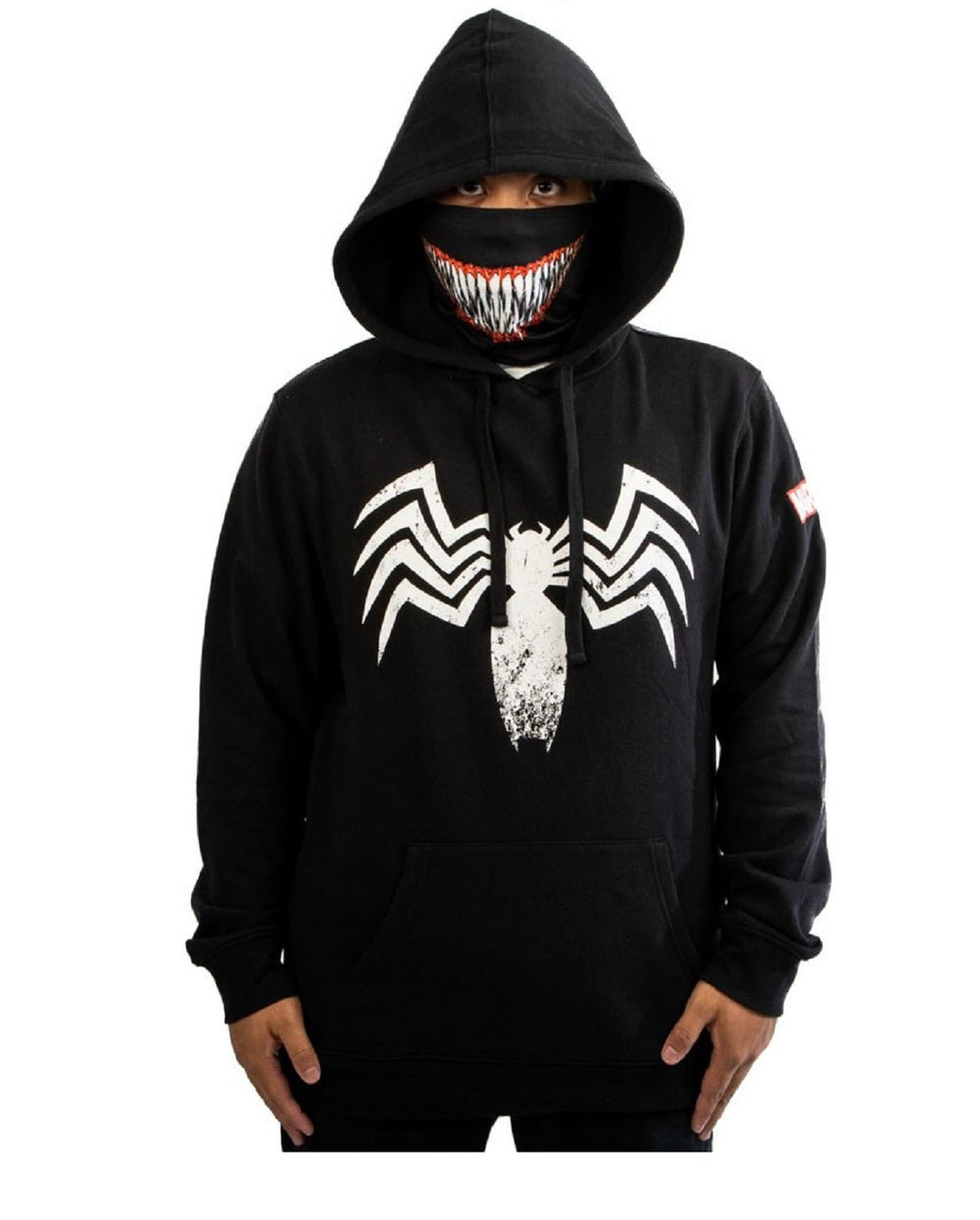 Marvel Comics Venom Logo Smile Adult Hoodie with Built - in Mask - Fundom