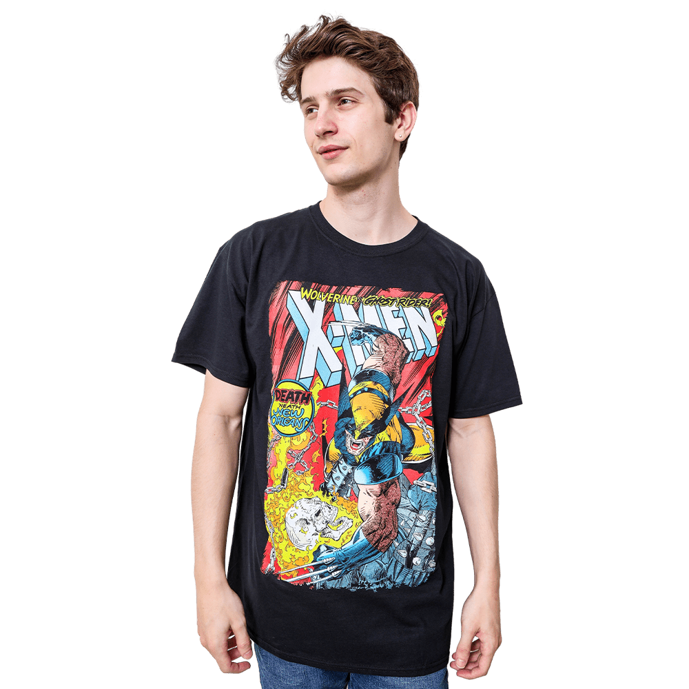 Marvel Comics X - Men Battle Royale: Wolverine vs Ghost Rider Adult T-Shirt - Fundom