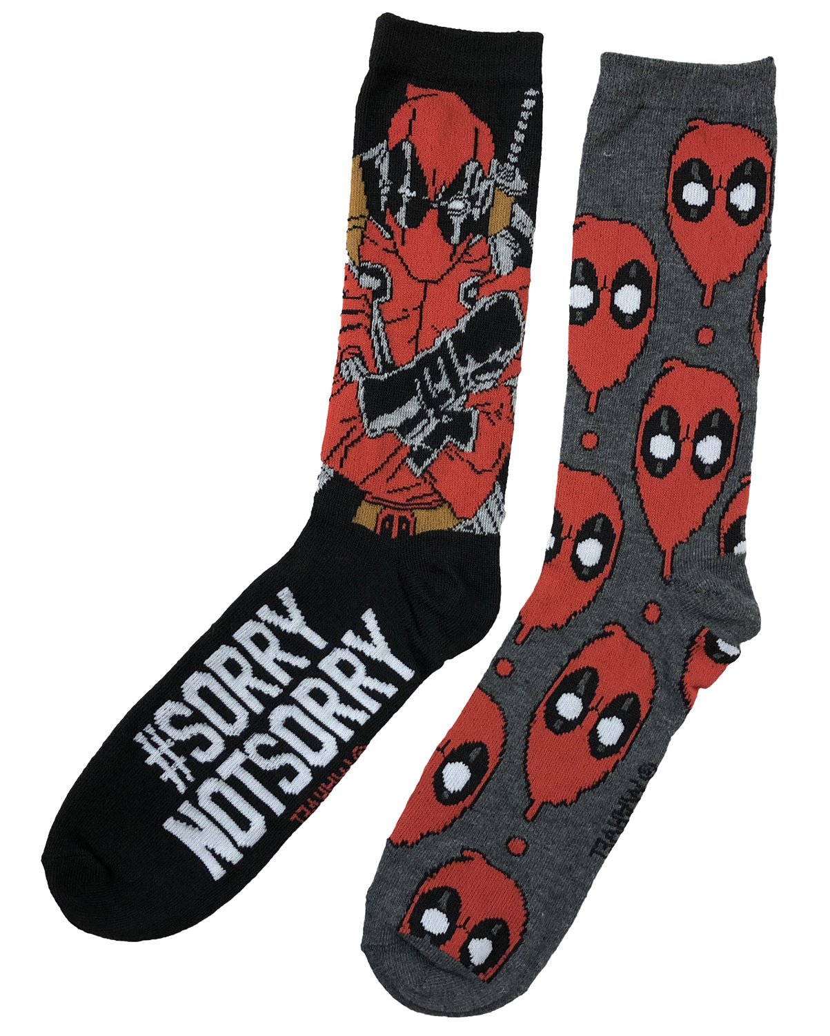 Marvel Deadpool Sorry Not Sorry 2 Pack Crew Socks - Fundom