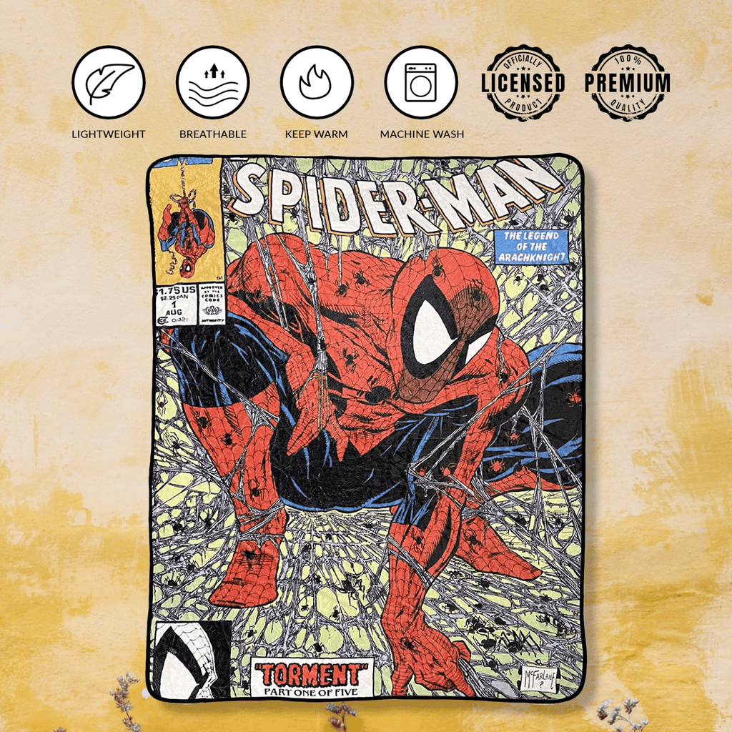 Marvel Spider - Man 90's Cover Torment Fleece Throw Blanket - Fundom