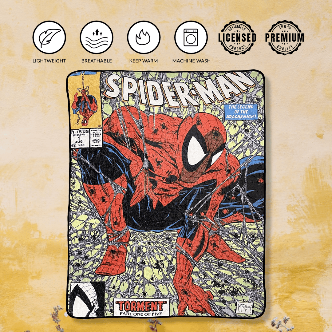 Marvel Spider - Man 90's Cover Torment Fleece Throw Blanket - Fundom