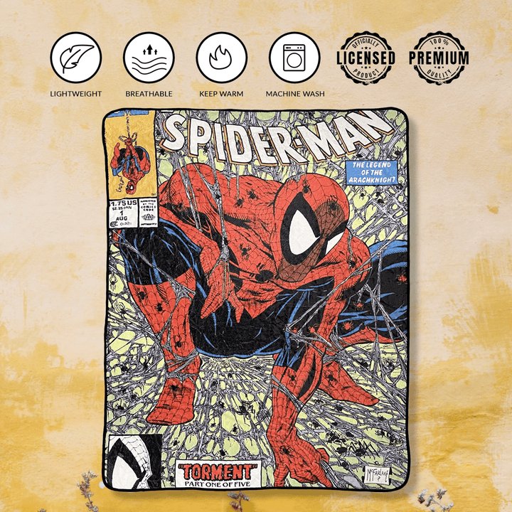Marvel Spider - Man 90's Cover Torment Fleece Throw Blanket - Fundom