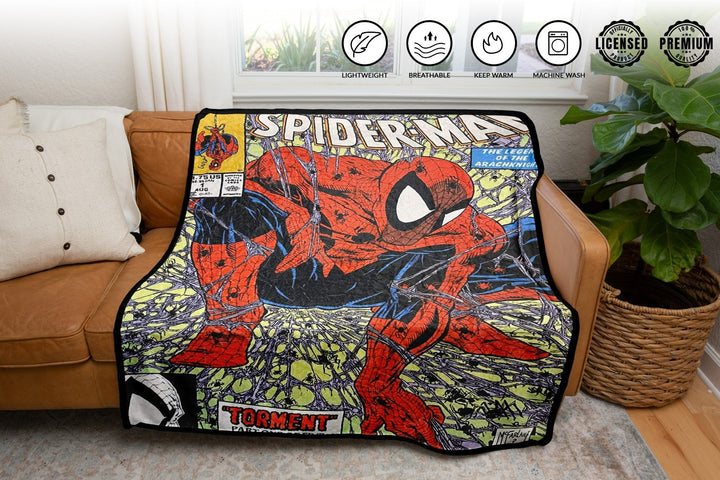 Marvel Spider - Man 90's Cover Torment Fleece Throw Blanket - Fundom