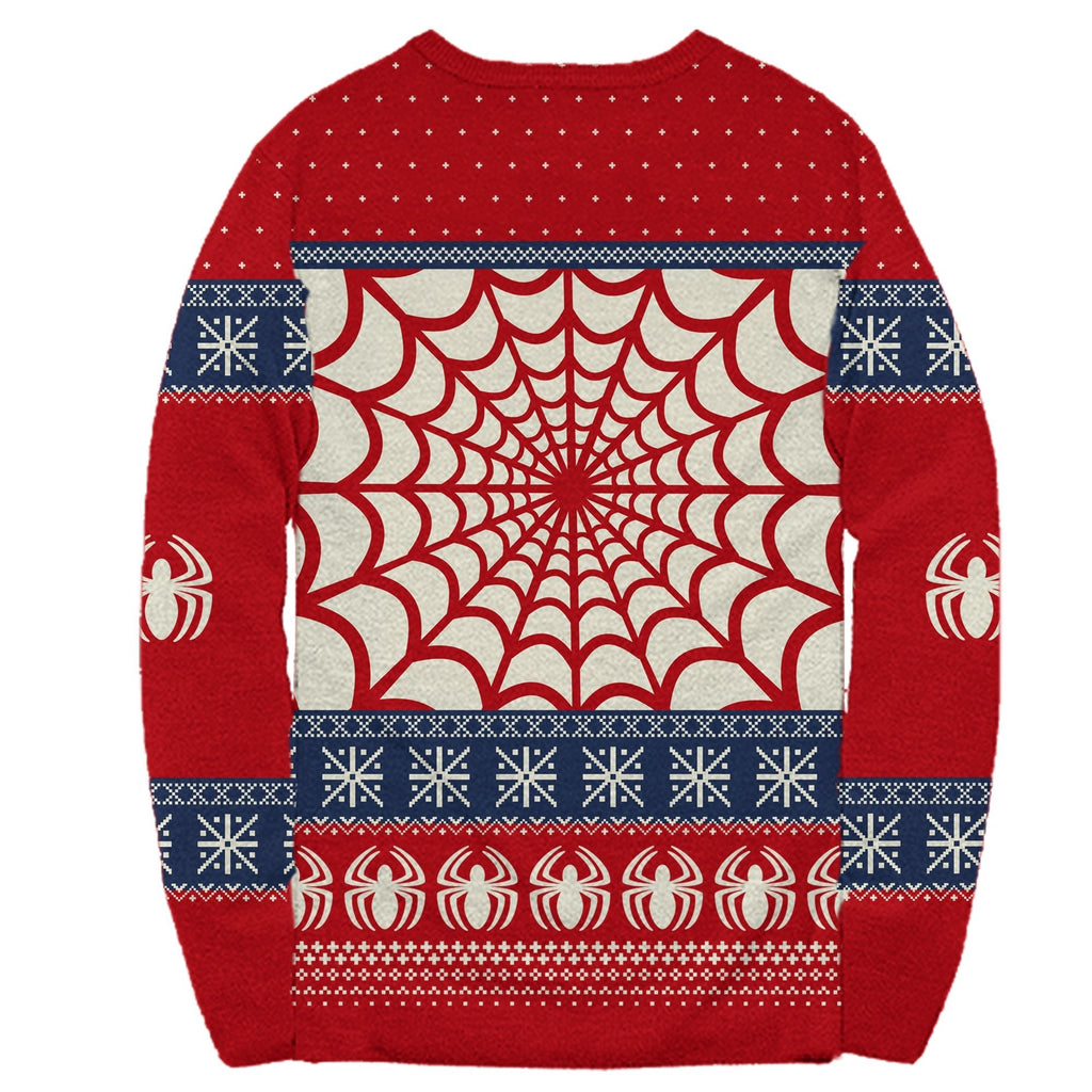 Marvel Spider - Man Symbol Offcially Licesned Adult Holiday Ugly Christmas Sweater - Fundom