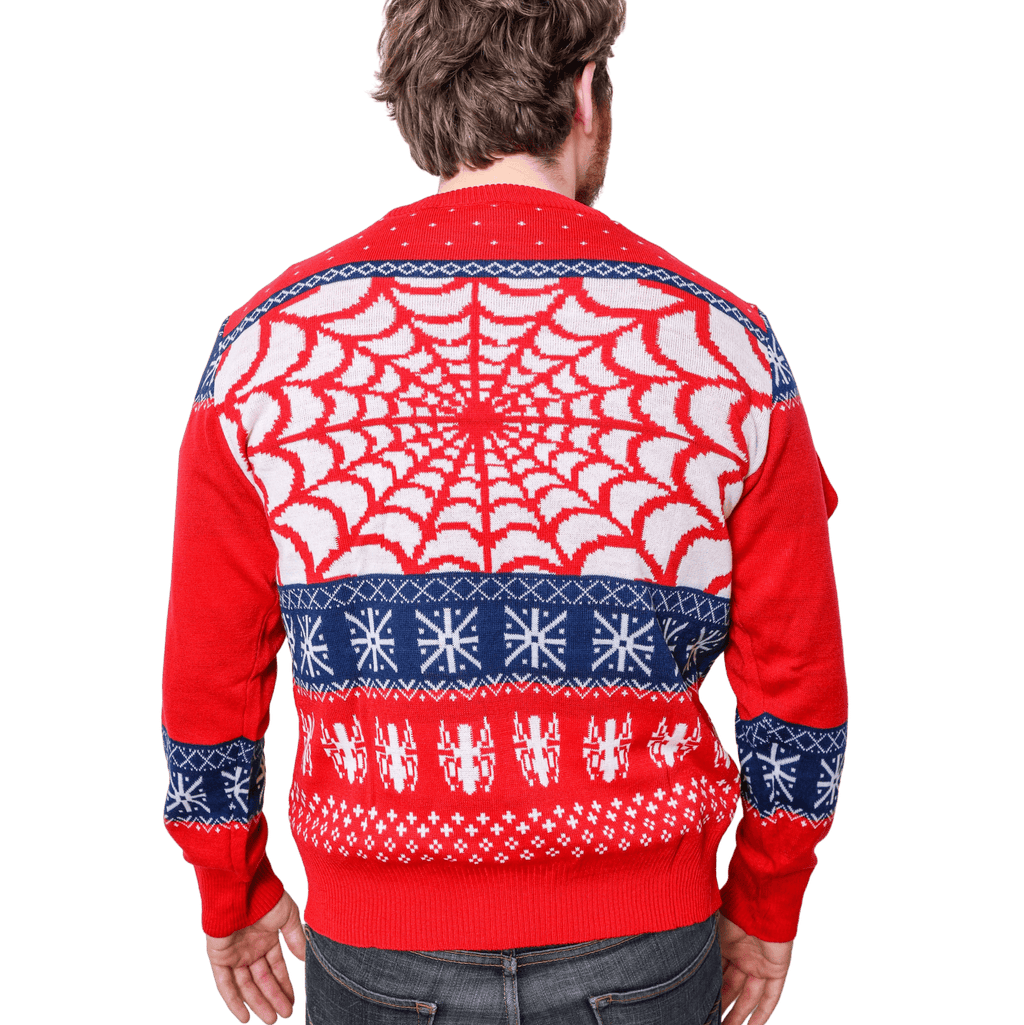 Marvel Spider - Man Symbol Offcially Licesned Adult Holiday Ugly Christmas Sweater - Fundom