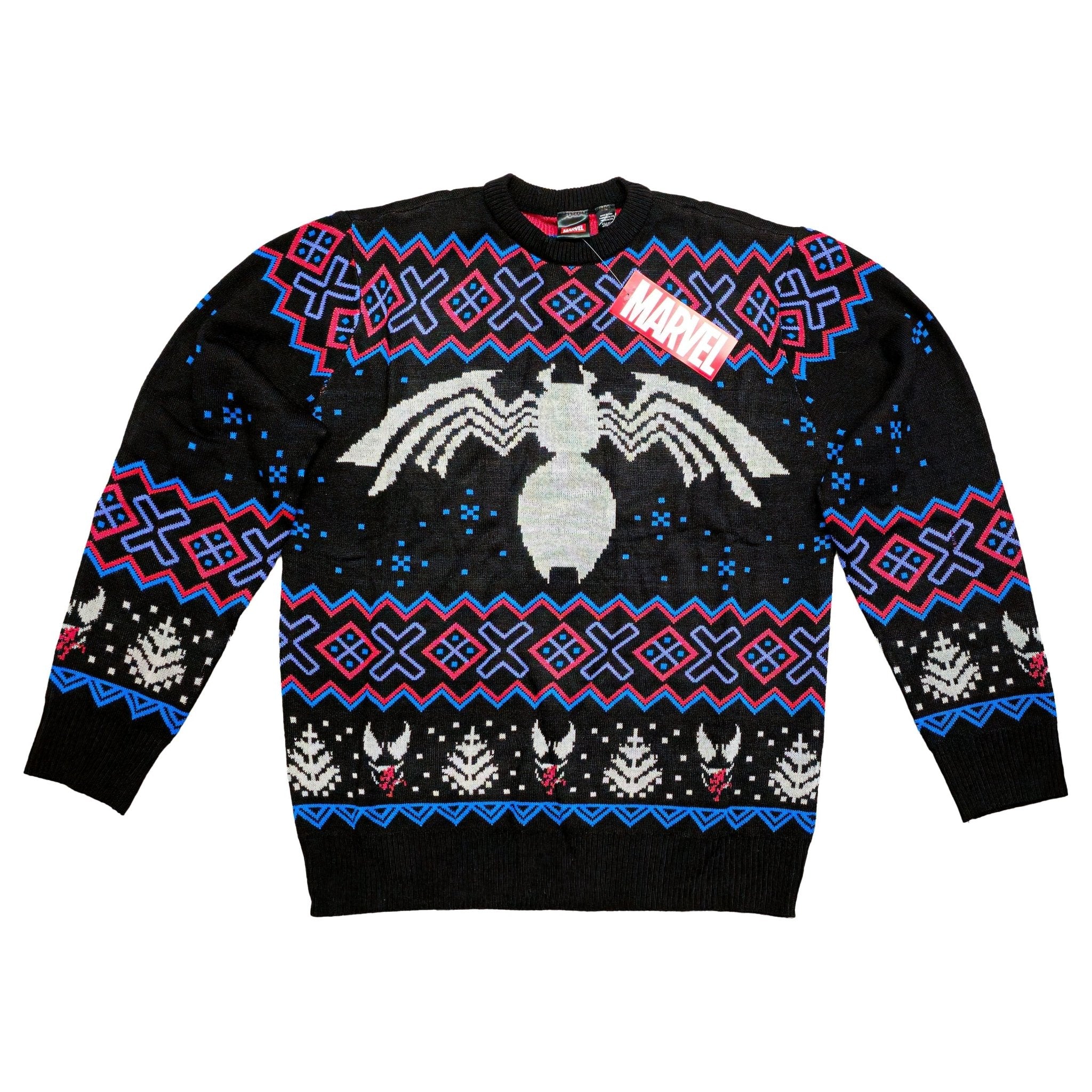 Marvel Venom Symbol Offcially Licesned Adult Holiday Ugly Christmas Sweater - Fundom