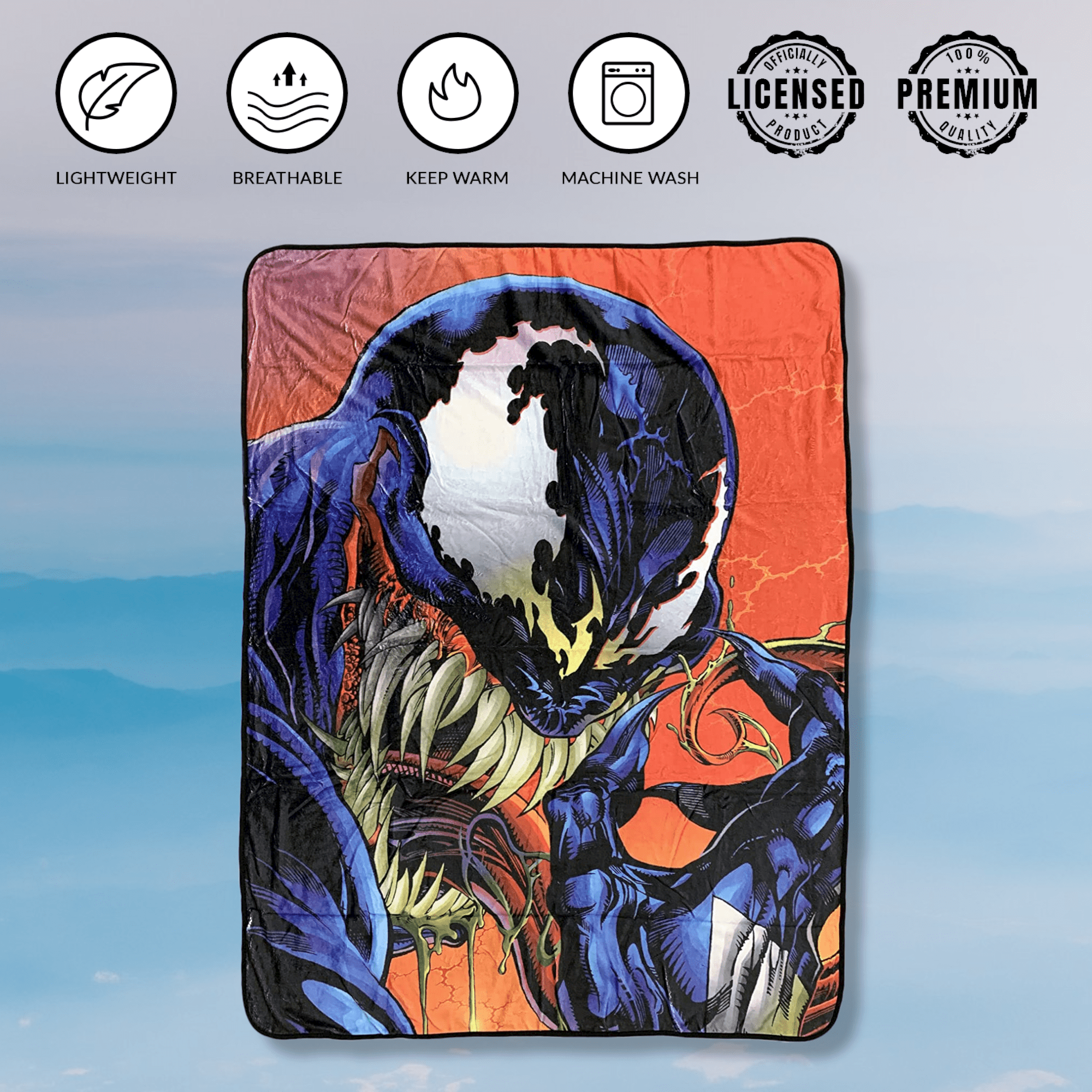Marvel Venom Tongue Spider - Man Villain Fleece Throw Blanket 45in. By 60in. - Fundom