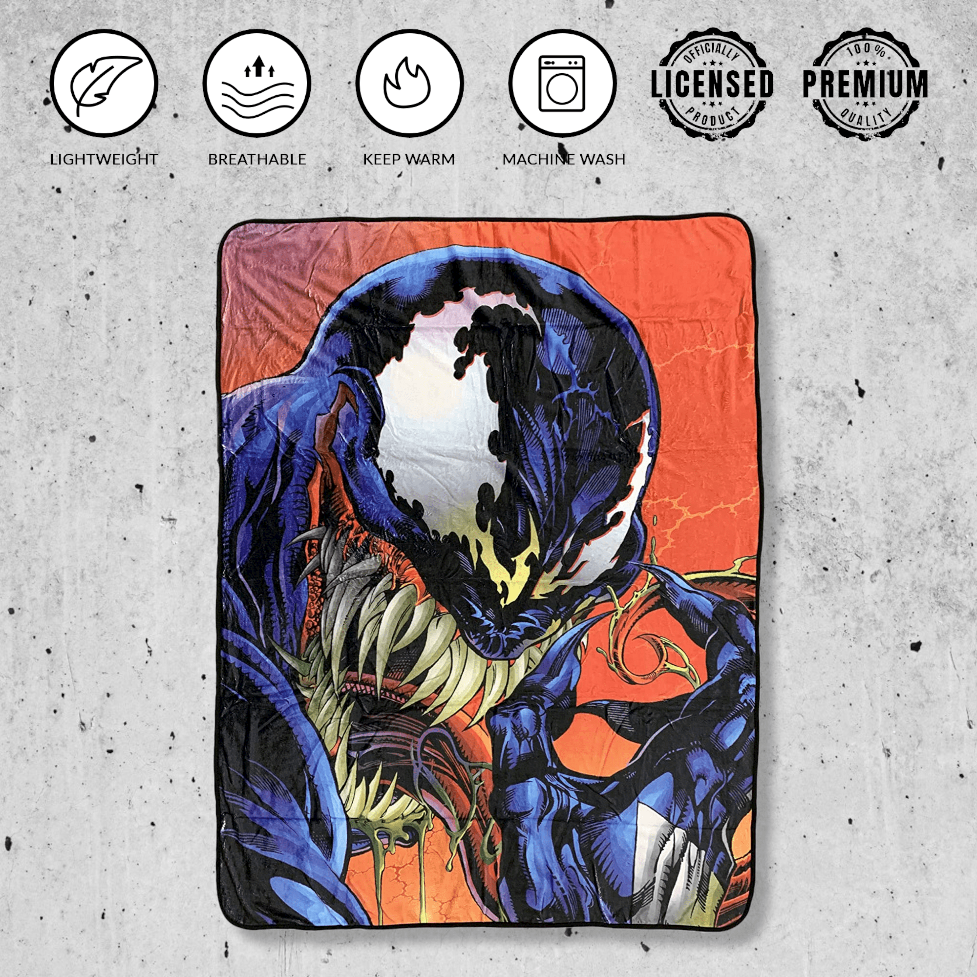Marvel Venom Tongue Spider - Man Villain Fleece Throw Blanket 45in. By 60in. - Fundom