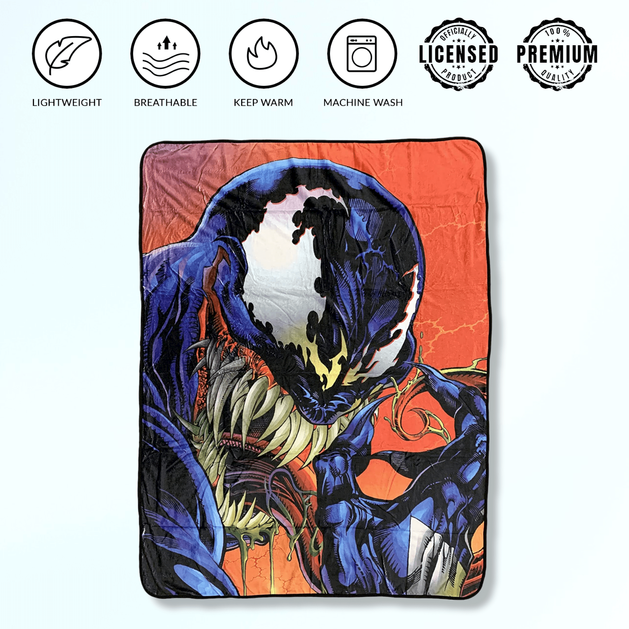 Marvel Venom Tongue Spider - Man Villain Fleece Throw Blanket 45in. By 60in. - Fundom