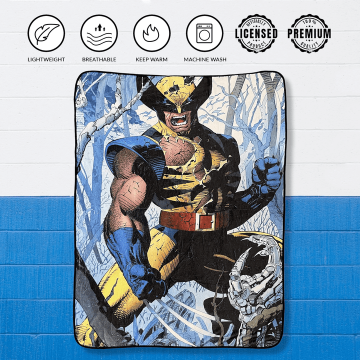 Marvel Wolverine Cover Jim Lee Fleece Throw Blanket - Fundom