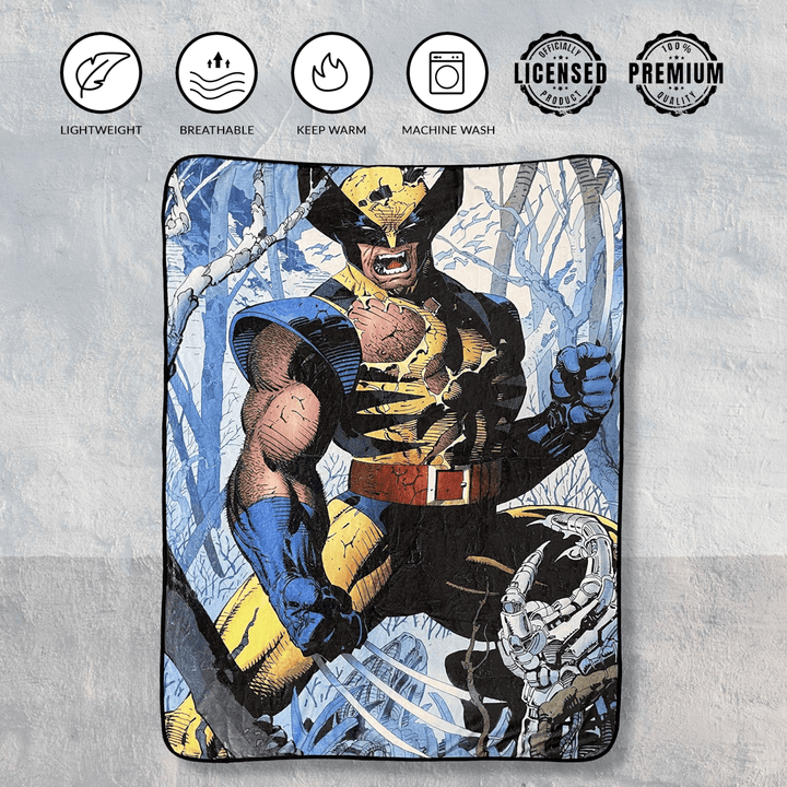 Marvel Wolverine Cover Jim Lee Fleece Throw Blanket - Fundom
