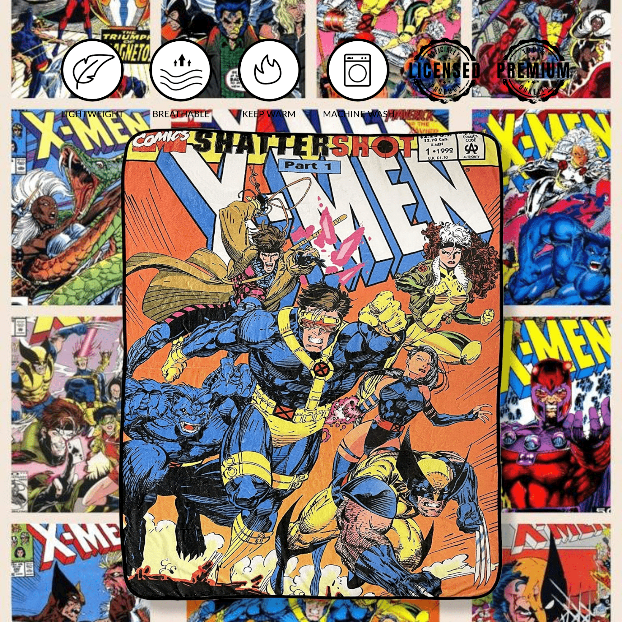 Marvel X - Men 90'S Shattershot Fleece Throw Blanket - Fundom