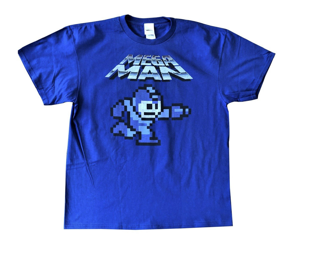 Mega Man Running And Gunning Gamer Adult T-Shirt - Fundom