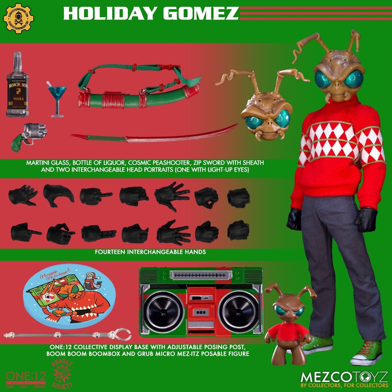 Mezco ONE:12 COLLECTIVE Holiday Gomez Exclusive Action Figure - Fundom