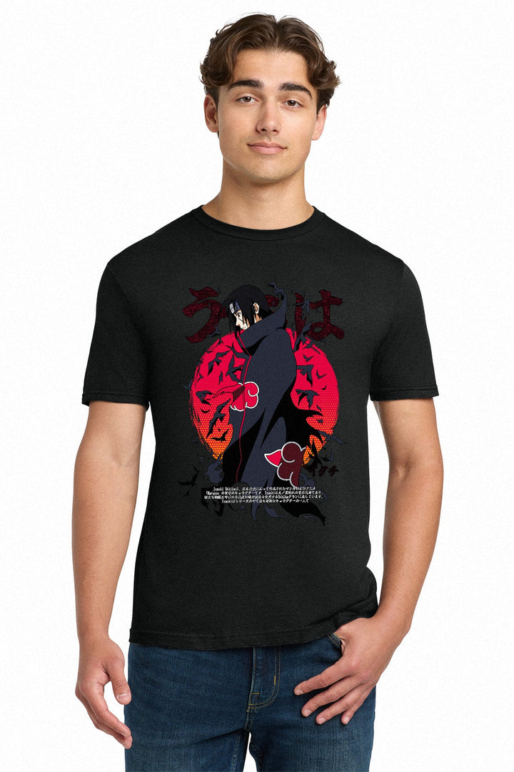 Naruto Itachi Uchiha Crows and Moon Adult Unisex T-Shirt - Fundom