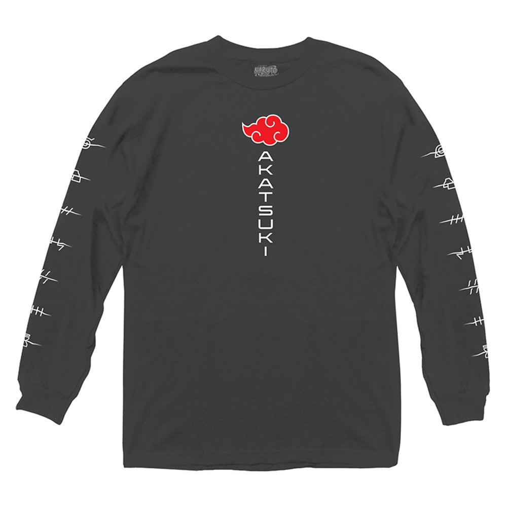 Naruto Shippuden Akatsuki Anti Village Symbols Anime Adult Long Sleeve T-Shirt - Fundom