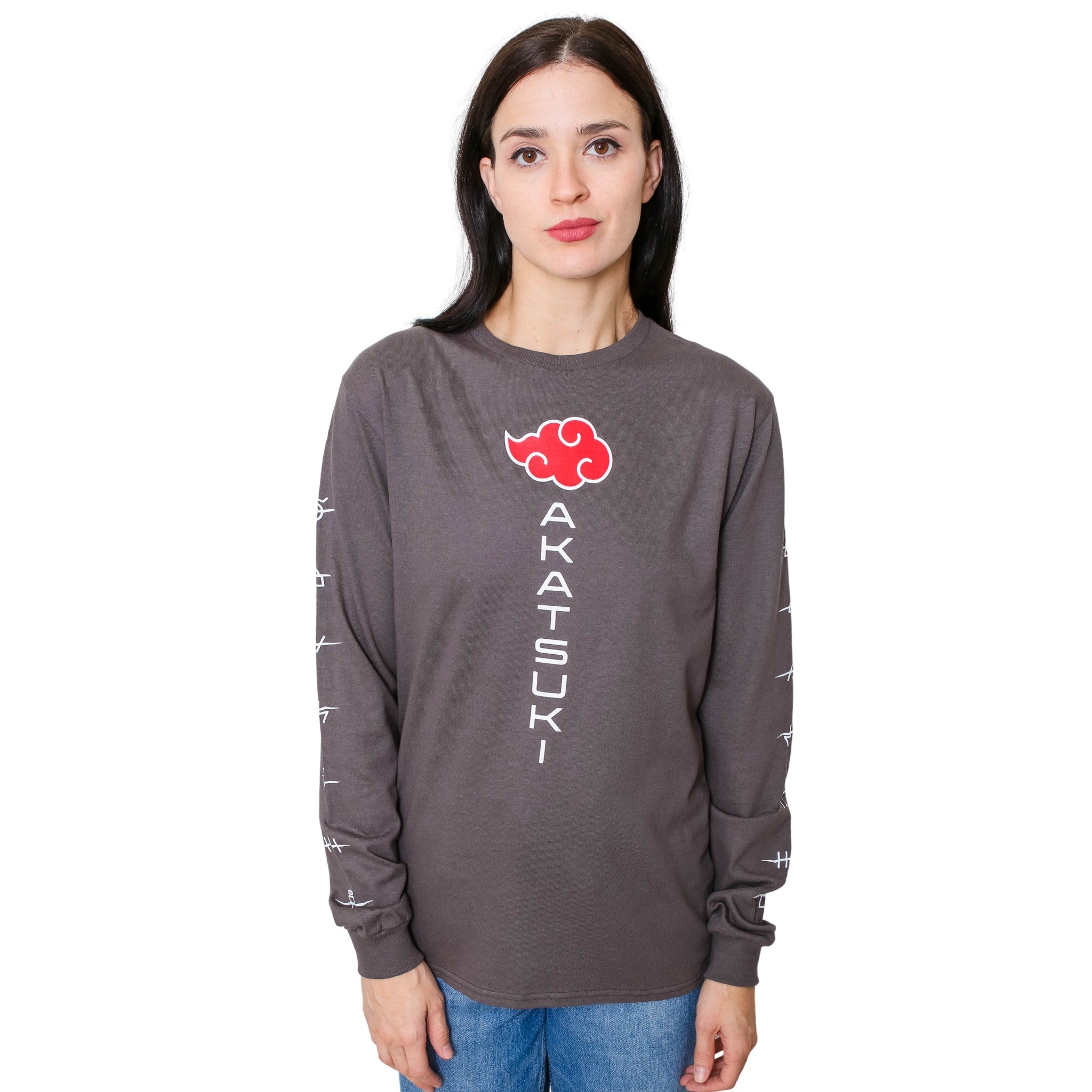 Naruto Shippuden Akatsuki Anti Village Symbols Anime Adult Long Sleeve T-Shirt - Fundom