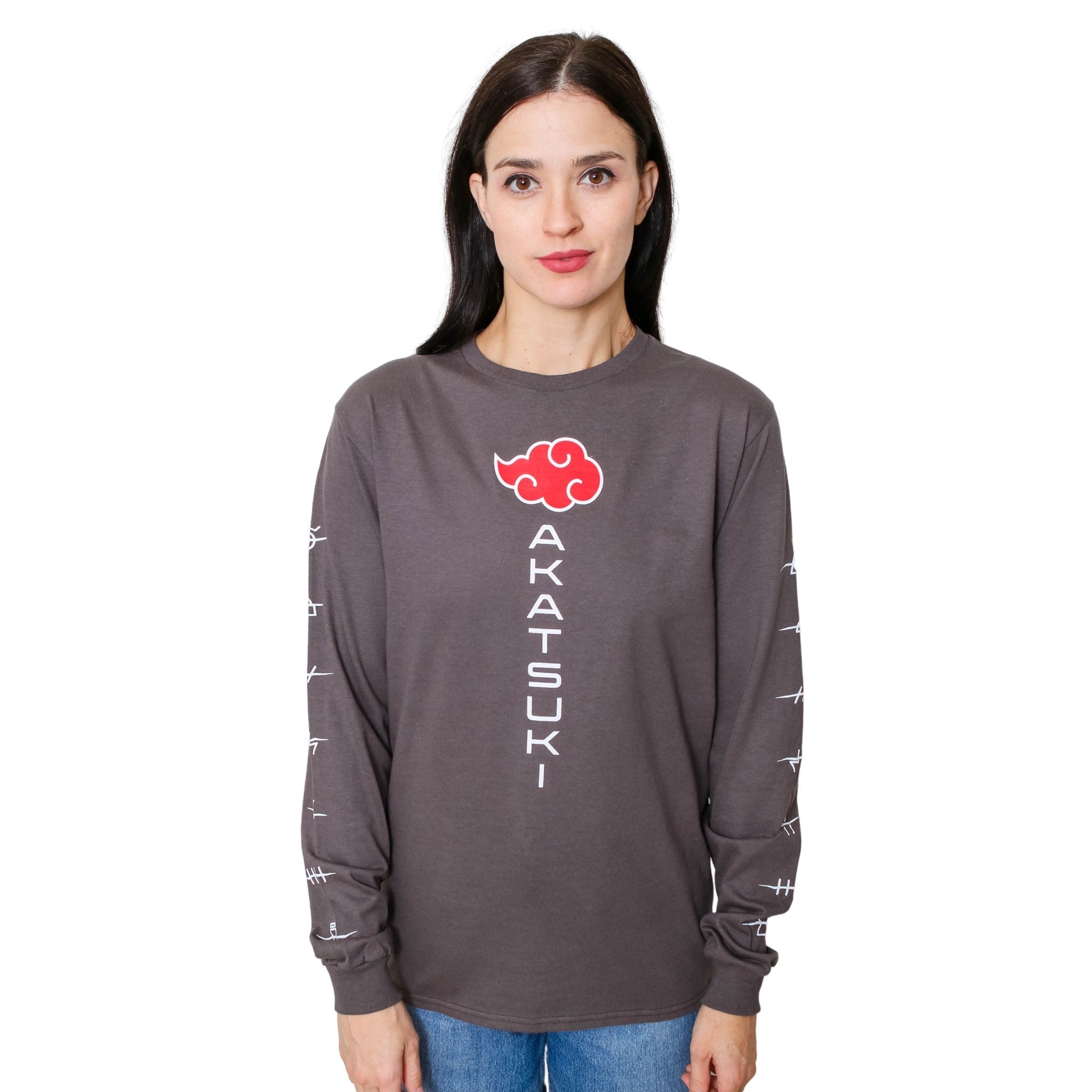 Naruto Shippuden Akatsuki Anti Village Symbols Anime Adult Long Sleeve T-Shirt - Fundom