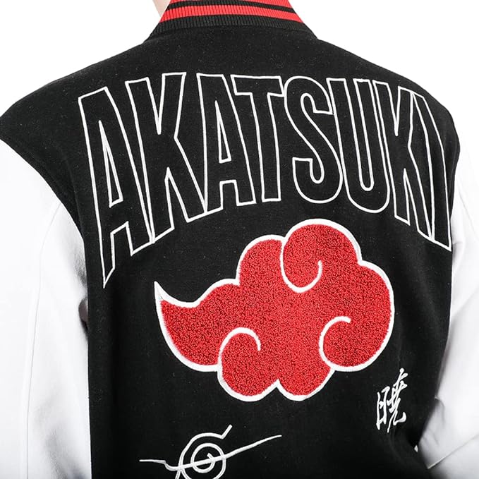 Naruto Shippuden Akatsuki Clan Symbol Men's Letterman Jacket - Fundom
