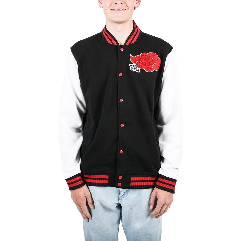 Naruto Shippuden Akatsuki Clan Symbol Men's Letterman Jacket - Fundom