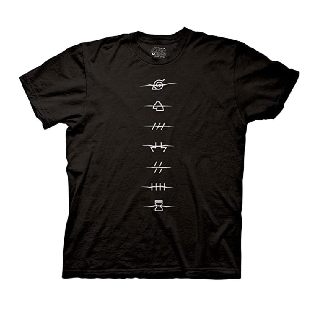 Naruto Shippuden Akatsuki Clouds Village Symbols Adult T-Shirt - Fundom