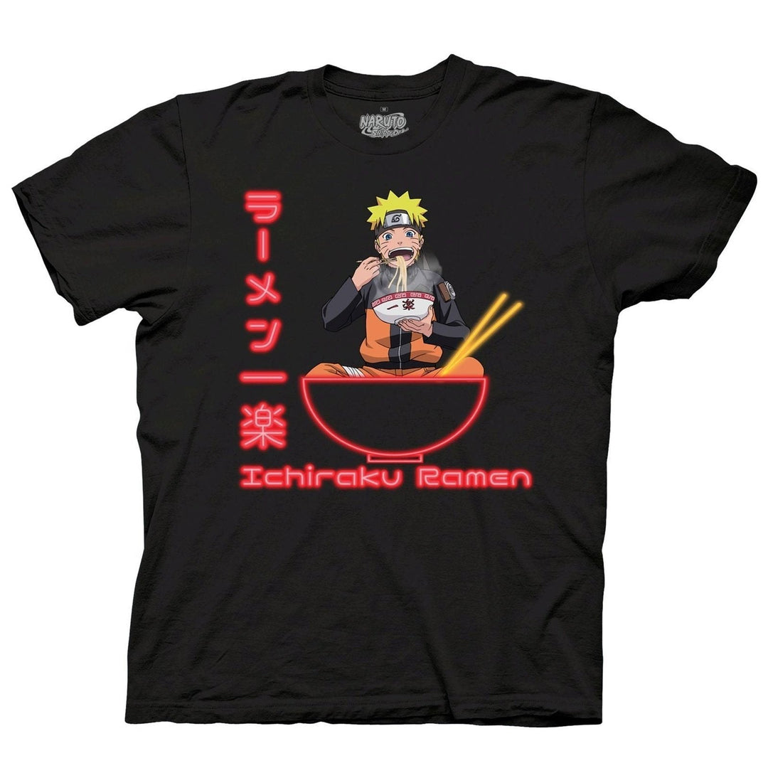 Naruto Shippuden Ichiraku Ramen Neon Kanji Officially Licensed Adult T-Shirt - Fundom