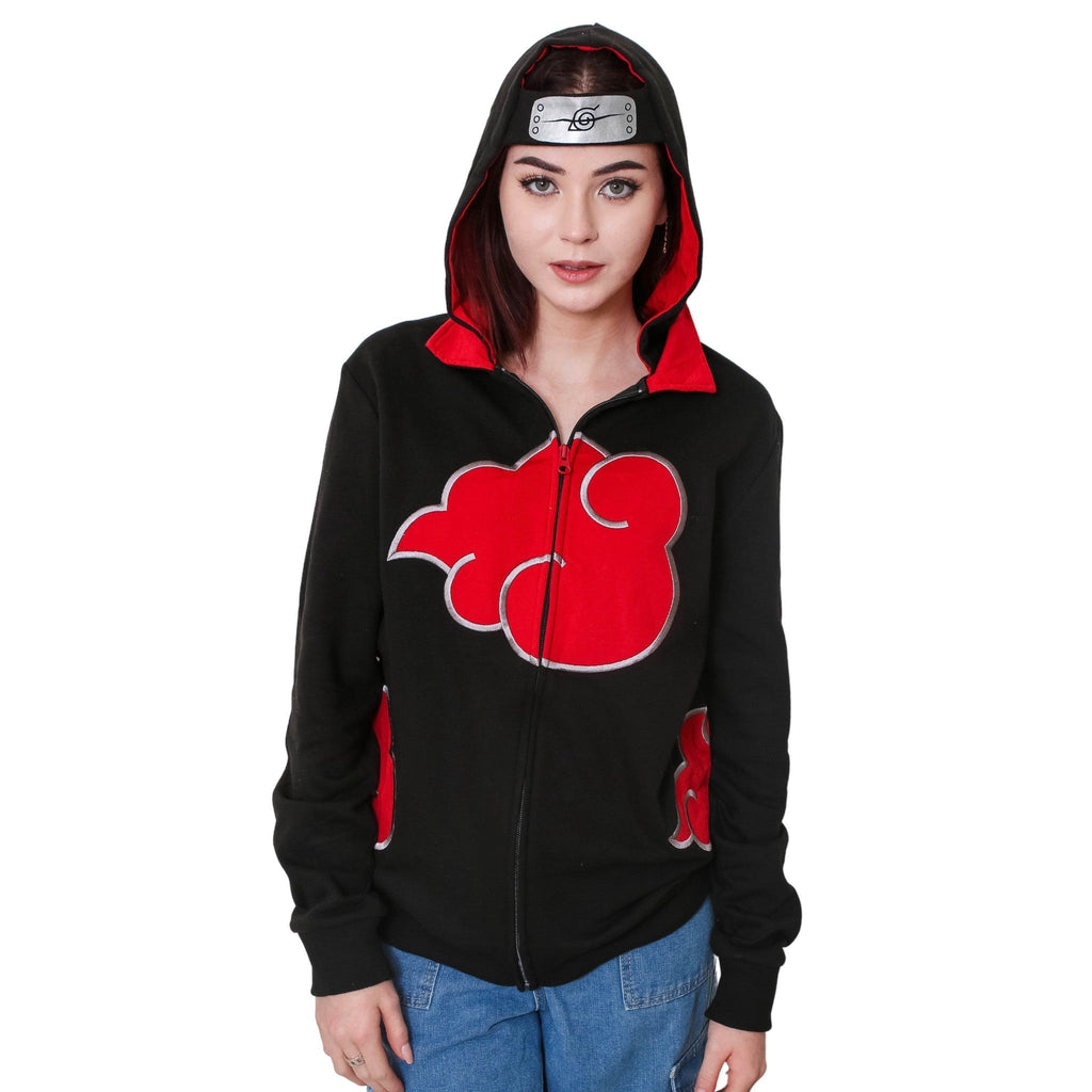 Naruto Shippuden Itachi Akatsuki Hidden Leaf Symbol Cosplay Hoodie With Headband - Fundom