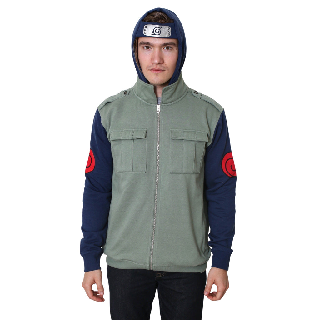 Naruto Shippuden Kakashi Hatake Cosplay Military Style Hoodie With Headband - Fundom