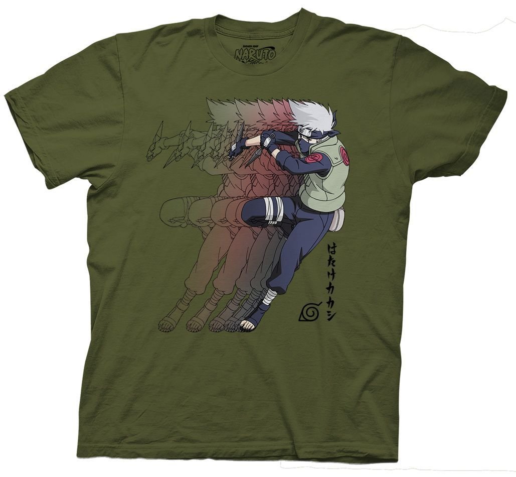 Naruto Shippuden Kakashi Kanji Officially Licensed Adult T-Shirt - Fundom