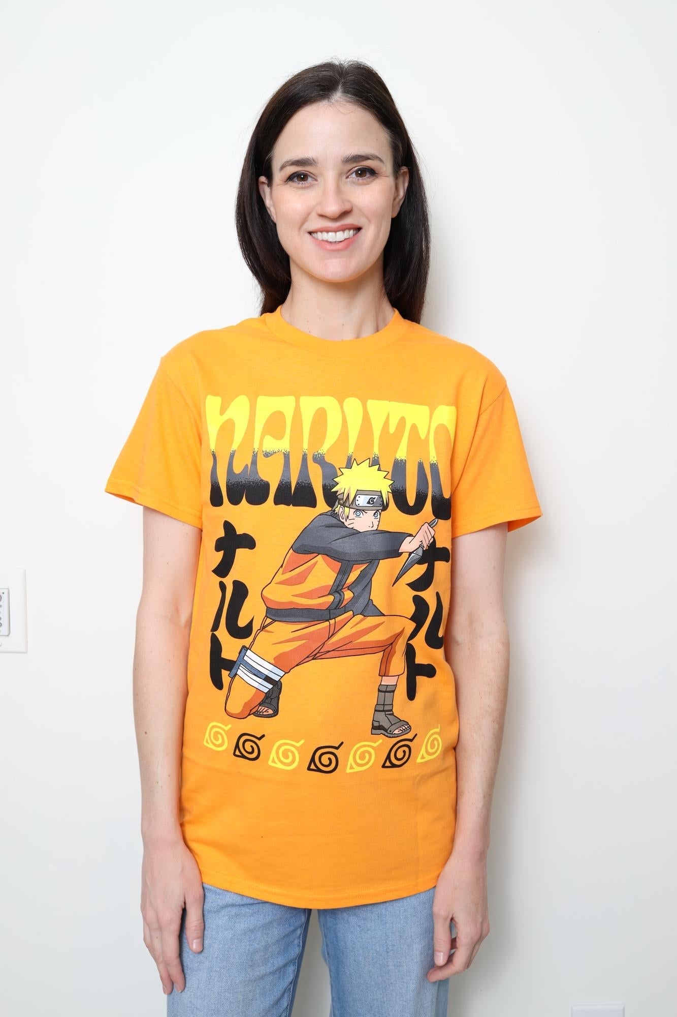Naruto Shippuden Kneeling Naruto With Kunai Adult T-Shirt - Fundom