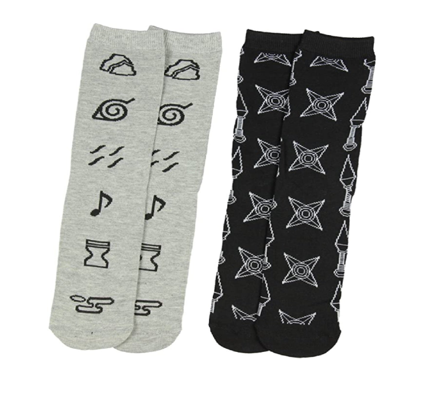 Naruto Shippuden Village Symbols Unisex 2 Pair Crew Cut Socks - Fundom