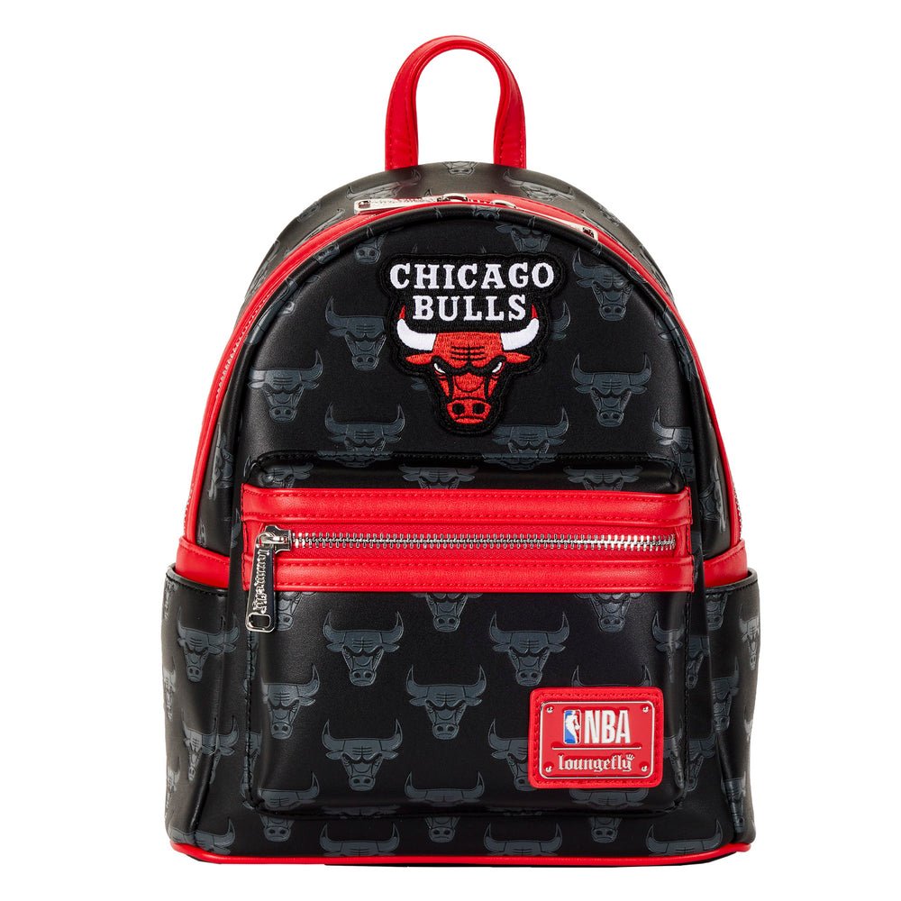 NBA Chicago Bulls Logo Mini Backpack Double Strap Shoulder Bag Purse - Fundom