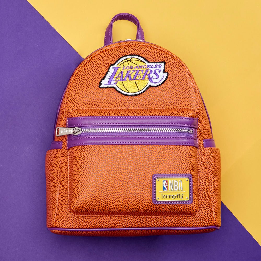 NBA Los Angeles Lakers Basketball Logo Mini Backpack Double Strap Shoulder Bag Purse - Fundom