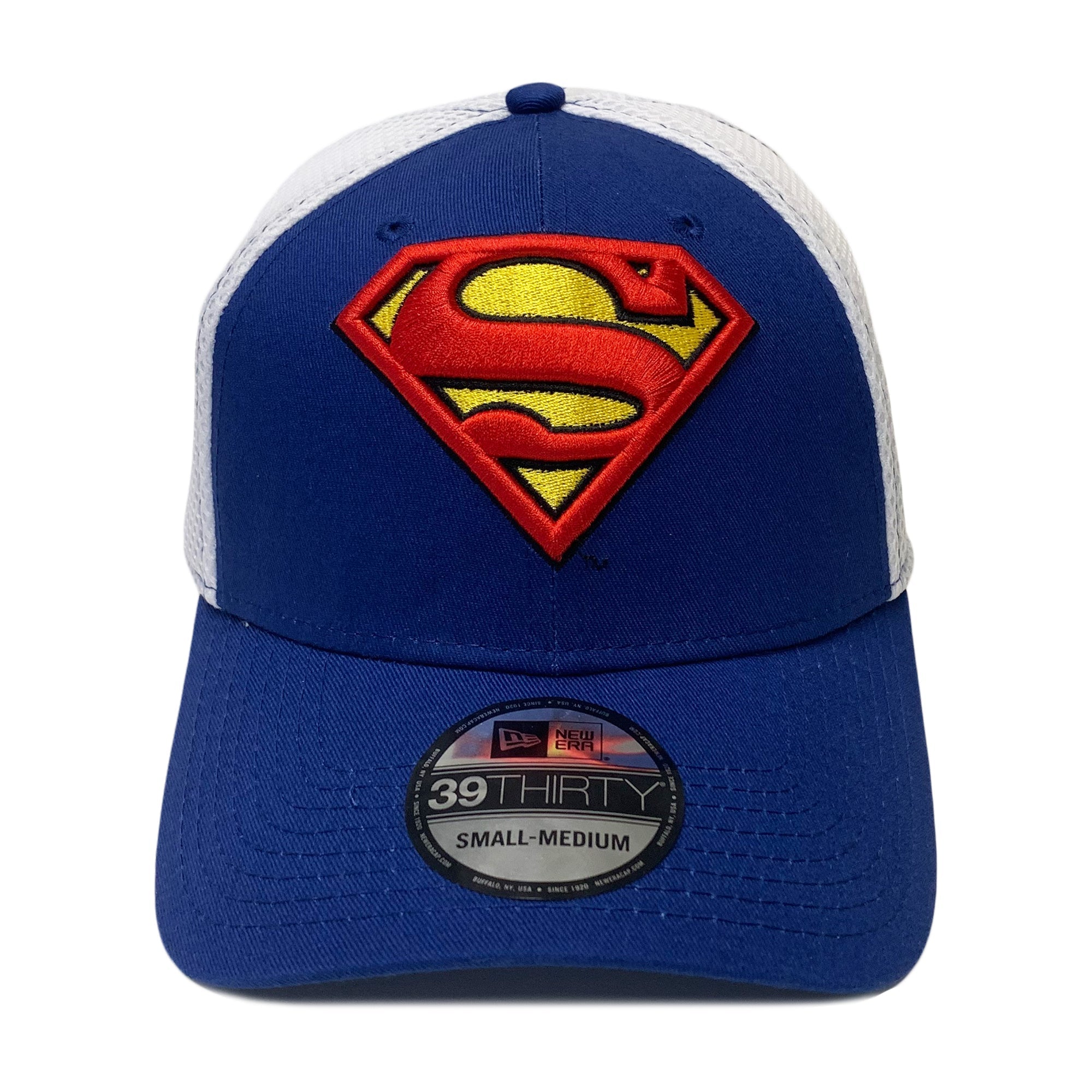 New Era 39THIRTY DC Comics Superman Symbol Blue & White Fitted Hat - Fundom