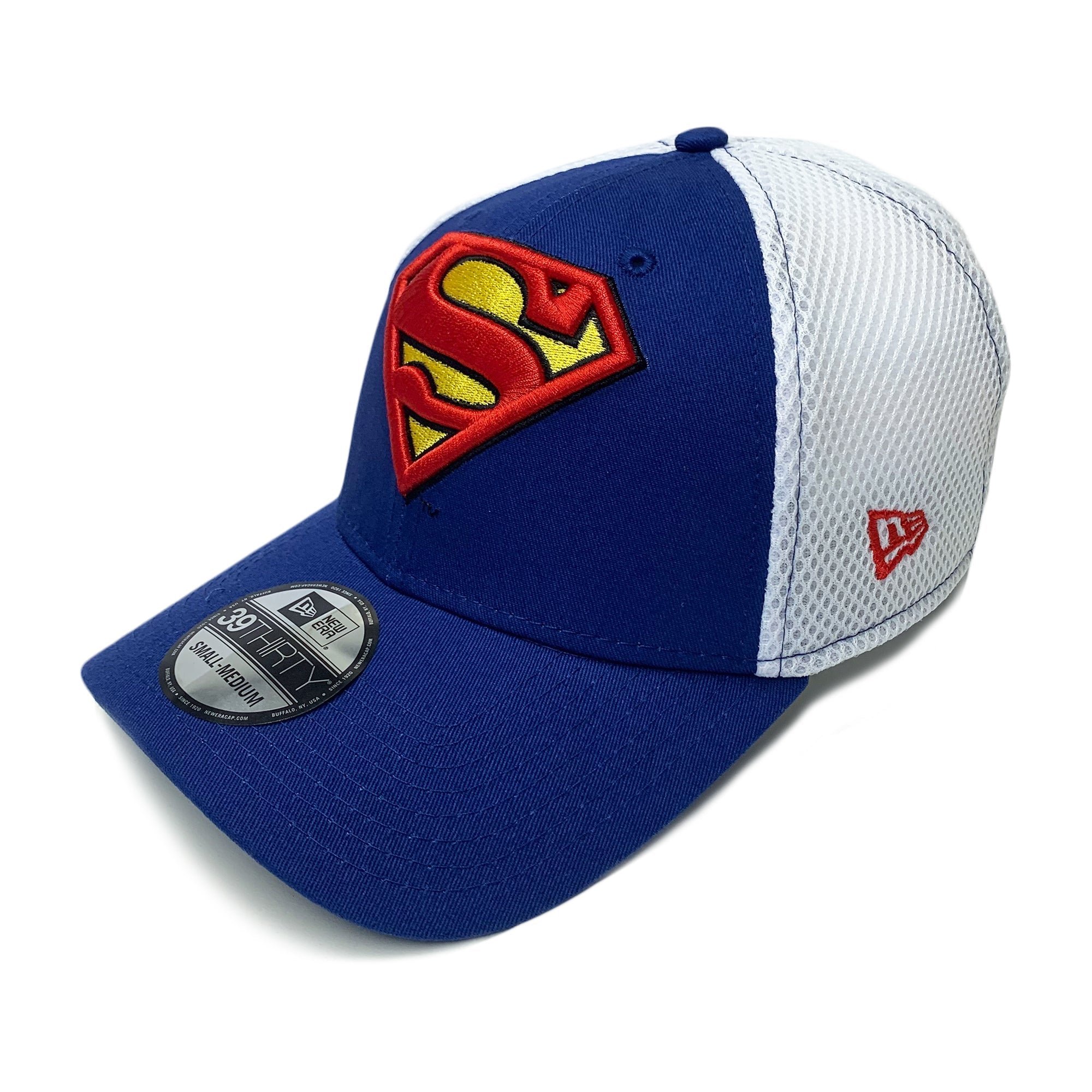 New Era 39THIRTY DC Comics Superman Symbol Blue & White Fitted Hat - Fundom