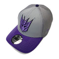 New Era 39THIRTY Transformers Decepticon Symbol Gray & Purple Fitted Hat - Fundom