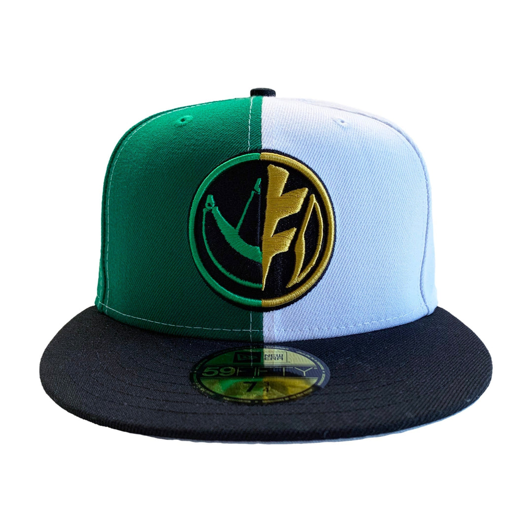 New Era 59FIFTY Power Rangers Green & White Ranger Split Fitted Cap Hat - Fundom