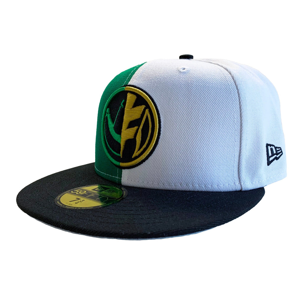 New Era 59FIFTY Power Rangers Green & White Ranger Split Fitted Cap Hat - Fundom