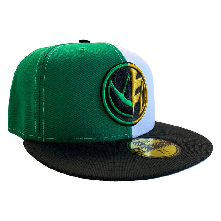 New Era 59FIFTY Power Rangers Green & White Ranger Split Fitted Cap Hat - Fundom