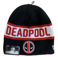 New Era Deadpool Logo And Text Marvel Comics Reversible Knit Beanie Hat - Fundom