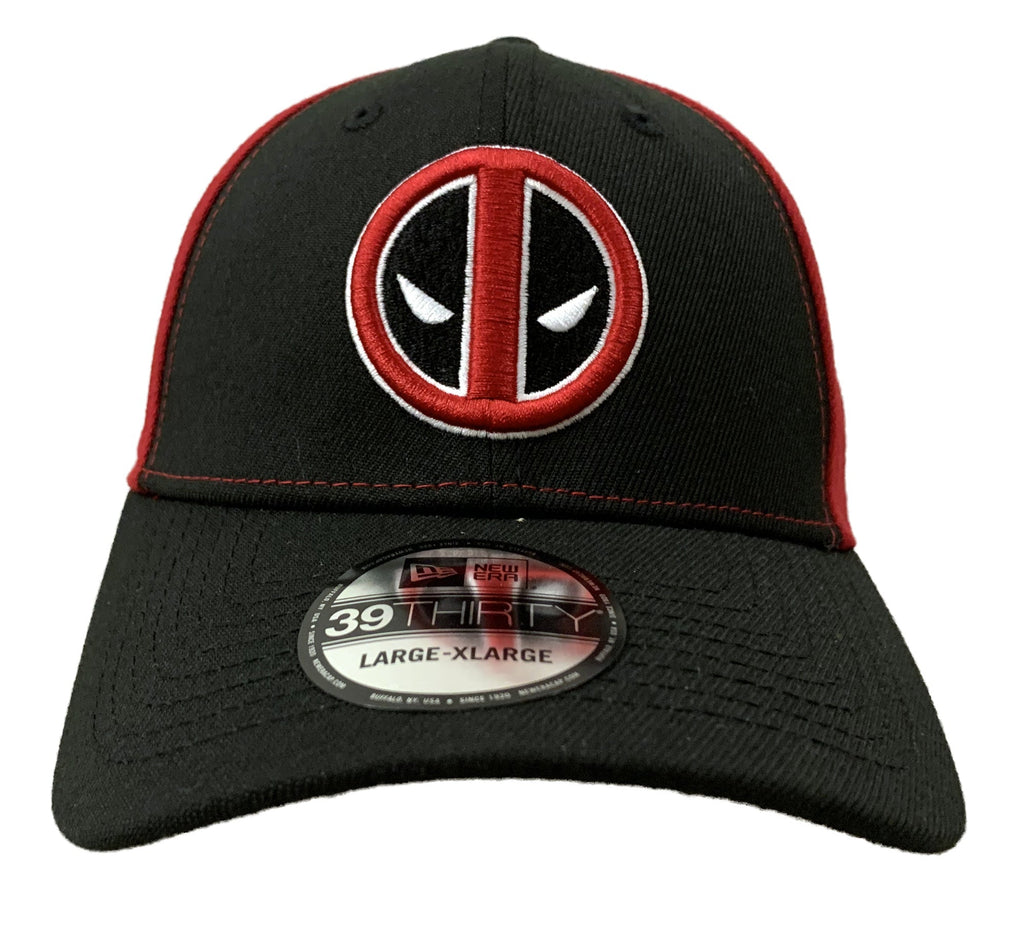 New Era Marvel Deadpool Symbol Black And Red 39Thirty Fitted Hat S/M - Fundom