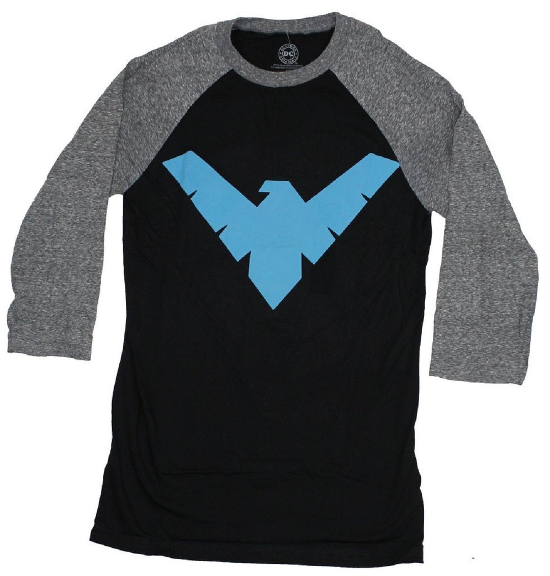 Nightwing Symbol DC Comics Adult Raglan Shirt - Fundom
