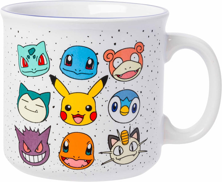 Nintendo Pokemon Bulbasaur Squirtle Slowpoke Snorlax Pikachu Charmander & More Grid Camper Mug 20 Ounces - Fundom
